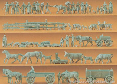 Preiser 16327 Figures asst unpntd 120/ 