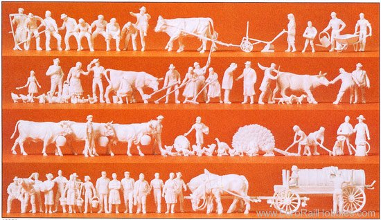 Preiser 16354 In the country - 52 unpainted figures - 50 un