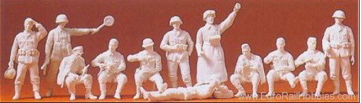 Preiser 16501 Unpainted Figure Sets -- German Infantry WWII