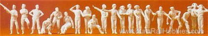 Preiser 16515 Unpainted Figure Sets -- Panzer Tank Crew Mem