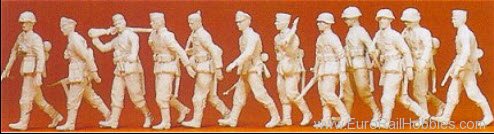 Preiser 16519 Unpainted Figures Set -- German Infantry WWII