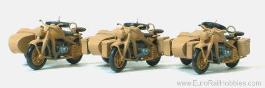 Preiser 16563 KS750 Motorcylce with Sidecar and Figures