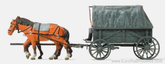 Preiser 16588 Horse Drawn Field Wagon (unpainted)