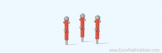 Preiser 17714 Hydrants, red. 3 pieces 