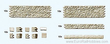 Preiser 18215 Combination Quarrystone wall