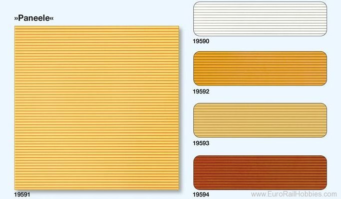 Preiser 19592 Panels in beech, 3 panels 95 x 95 mm (kit)