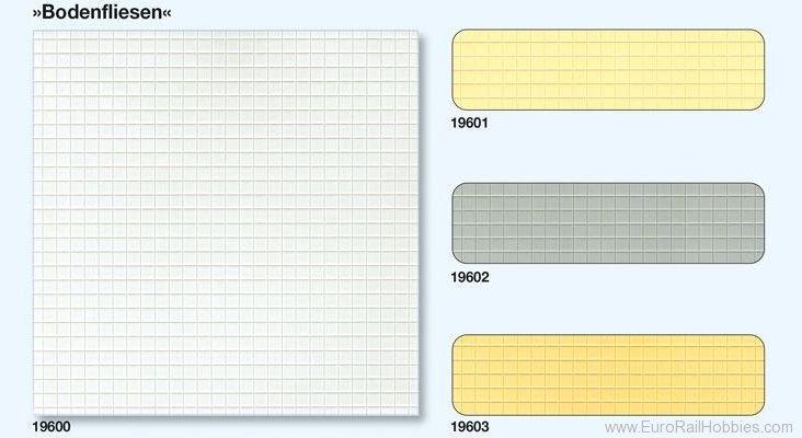 Preiser 19600 Floor tiles square white, 3 plates 95 x 95 mm