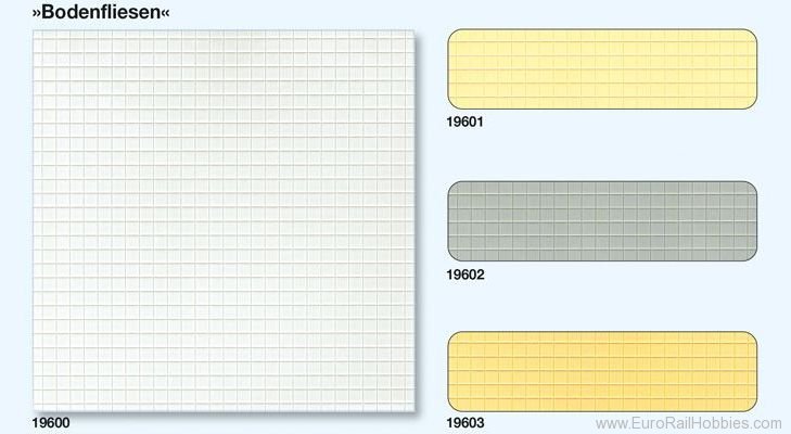 Preiser 19602 Floor tiles square gray, 3 plates 95 x 95 mm 