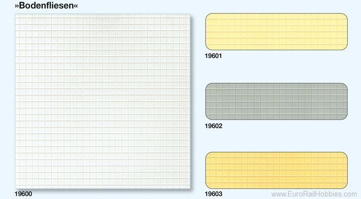 Preiser 19603 Floor tiles square sand colored, 3 plates 95 