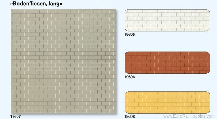 Preiser 19606 Floor tiles long terracotta, 3 plates 95 x 95