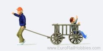 Preiser 28112 Children with Wooden Cart