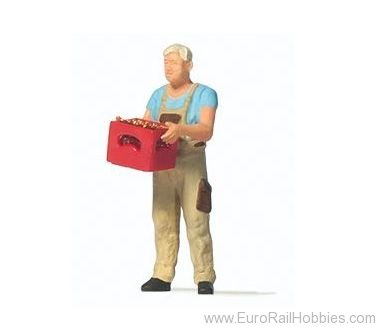 Preiser 28234 Man and beer crate