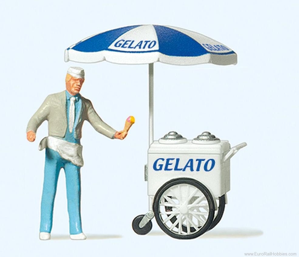 Preiser 29116 Ice cream cart with vendor