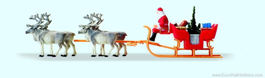 Preiser 30399 Christmas Sleigh w/4 Reindeers