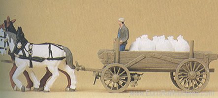 Preiser 30470 Cargo wagon & horses 
