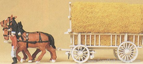 Preiser 30477 Hay wagon loaded large 