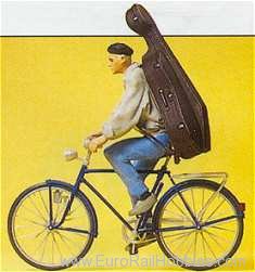 Preiser 45070 Pedestrians -- Music Student On A Bicycle 