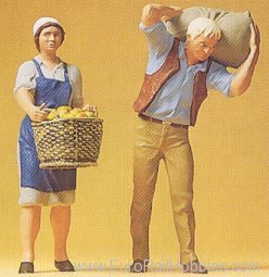 Preiser 45072 People Working -- Farmer w/Sack & Farmer's Wi