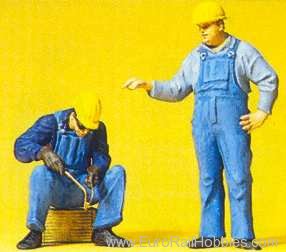 Preiser 45076 People Working -- Seated Welder w/Standing Fo