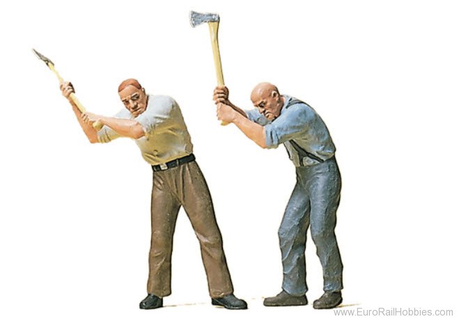 Preiser 45086 People Working -- Wood Cutters w/Axes 