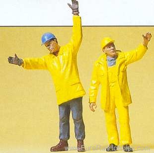Preiser 45089 People Working -- Modern Workmen Signaling 