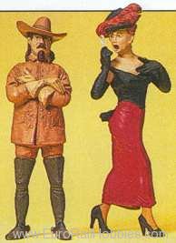 Preiser 45097 Pedestrians -- Western Hero & Lady 