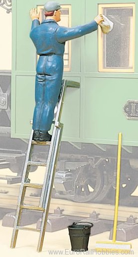 Preiser 45505 Worker Cleaning Carriage