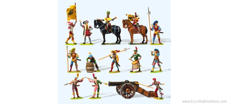 Preiser 49300 Landsknechts. Equestrian. Feldsch