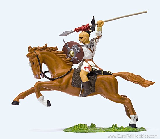 Preiser 50479 Hun on horseback. Pitching spear