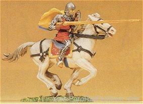 Preiser 50944 Soldiers 1:25 -- Norman Riding w/Lance and Ca