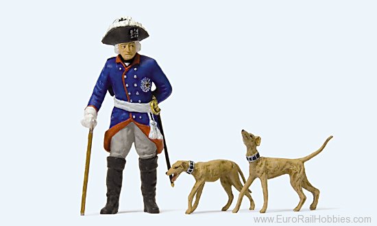 Preiser 54190 Friedrich II of Prussia, with 2 whippets. Ann