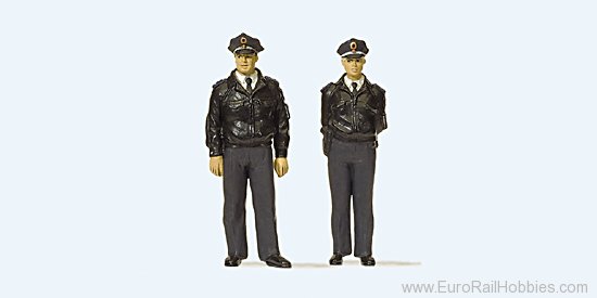 Preiser 65364 Standing policemen, blue uniform. Federal Rep