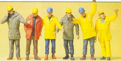 Preiser 68214 People Working -- Modern Workmen w/Outdoor Cl