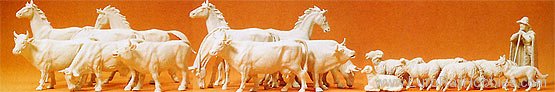 Preiser 72511 Horses/cows/sheep up 1:72 