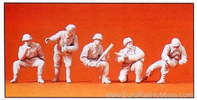 Preiser 72518 Gunners for Anti-Tank Gun, 1939-45, Unpainted