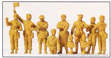 Preiser 72526 Tank Crew USSR 1942, 10 Unpainted Figures - 1