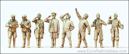 Preiser 72543 USSR Standing Pilots, ground Crew, 8 Unpainte