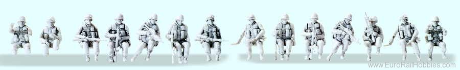 Preiser 72544 US-Army Drivers; seated soldiers - 14 Unpaint