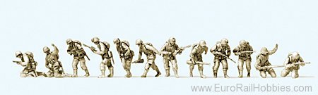 Preiser 72548 US airborne troops, D-Day 1944, 12 unpainted 