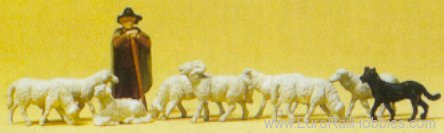 Preiser 75020 Shepard w/sheep and dog 1:120