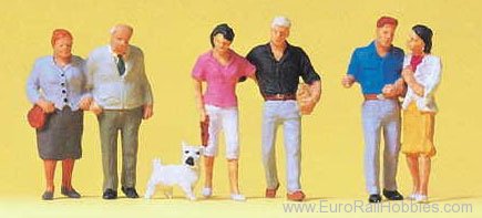 Preiser 75042 Couples, Dog  1:120