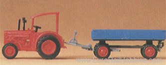 Preiser 79502 Farm Machinery -- Hanomag Tractor w/Wagon 