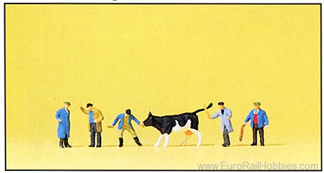 Preiser 88544 Cattle at Market w/figures