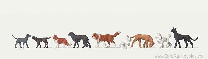 Preiser MER0212466 Merten Dogs - pkg(9)
