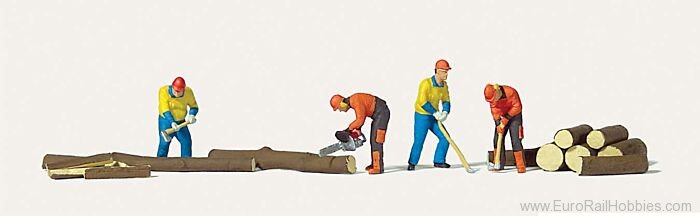 Preiser MER0212574 Merten Lumberjacks with Logs