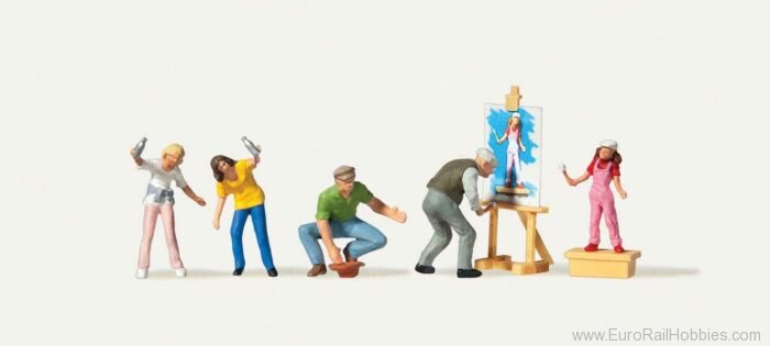 Preiser MER0212576 Merten Street Painters with Accessories