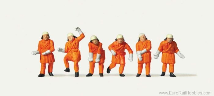 Preiser MER0212579 Merten Modern Firemen - Orange Uniforms
