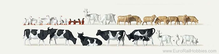 Preiser MER0212584 Merten Assorted Farm Animals - Geese, Ducks, 