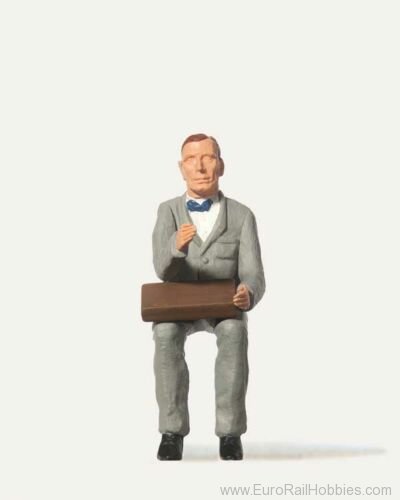 Preiser MER0240003 Merten Seated Man with Briefcase/Document Cas