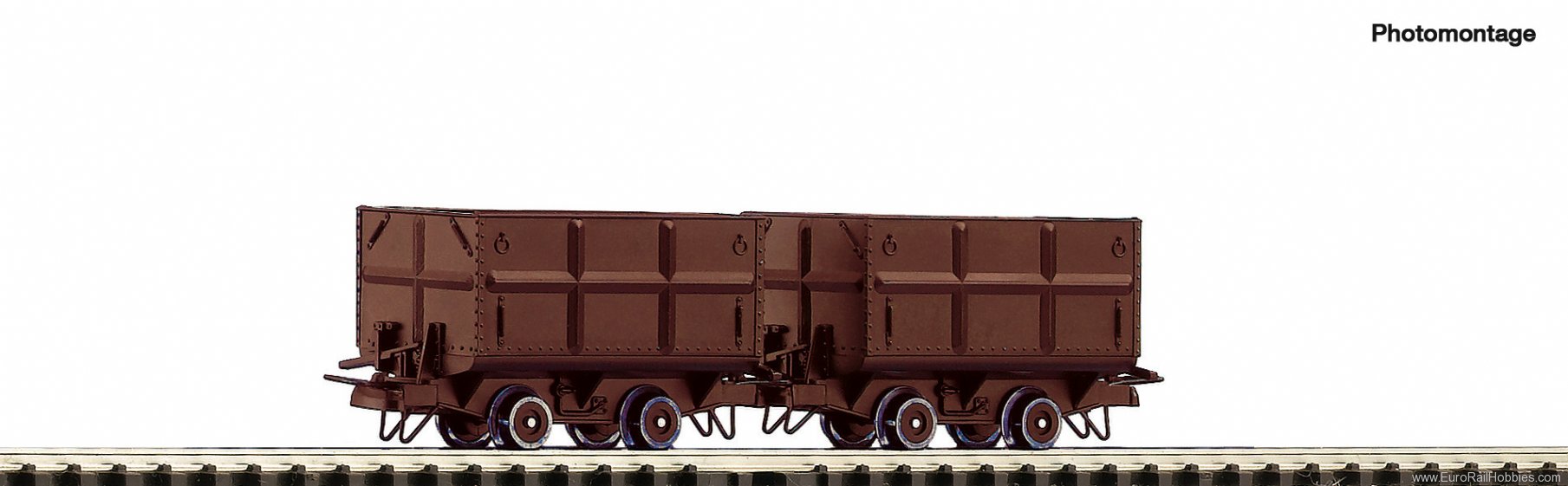 Roco 34499 2 piece set: side tipping wagons